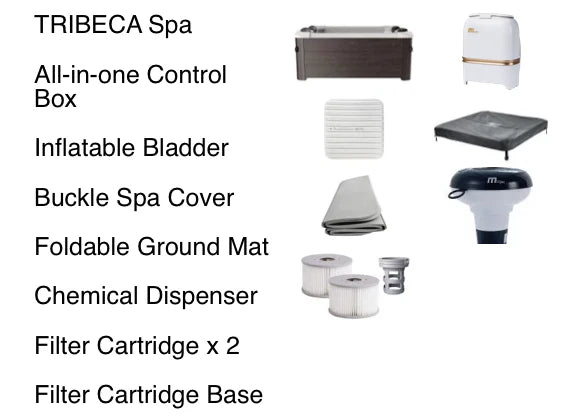 MSPA, FRAME SERIES, TRIBECA, Square Hot Tub & Spa, UVC & Ozone Sanitization, 140 Air Bubble System, WI-FI & APP Enabled - 6 Persons.