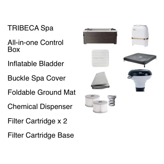 MSPA, FRAME SERIES, TRIBECA, Square Hot Tub & Spa, UVC & Ozone Sanitization, 140 Air Bubble System, WI-FI & APP Enabled - 6 Persons. - Aqua Gear Supply