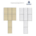 Alumidock 5' Double Deck layout packages diagram with dimensions on a white background