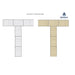 Alumidock T-shaped dock package design on a white background