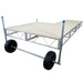 Portable stage or platform with wheels on a white background