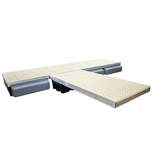 Modular platform system with interlocking components on a white background