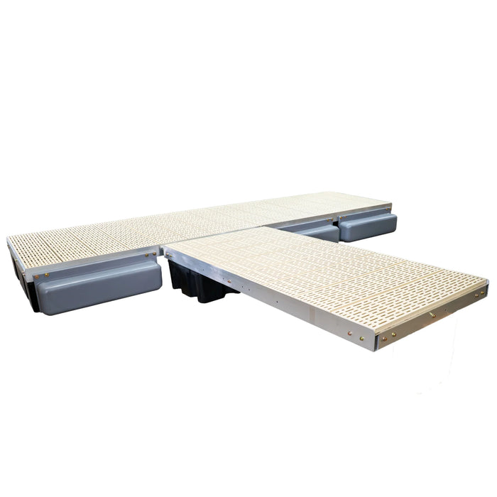 Modular platform system with interlocking components on a white background