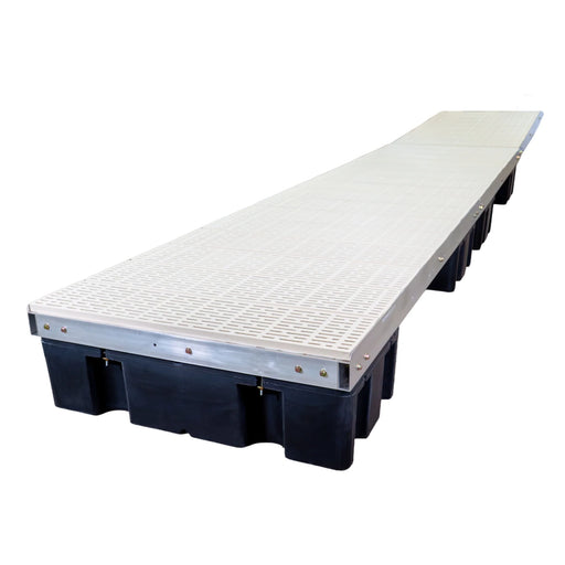 Tan Poly Straight Floating Dock on a white background