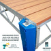 Engineered dock jack with wooden platform and metal frame, featuring Patriot Docks branding.