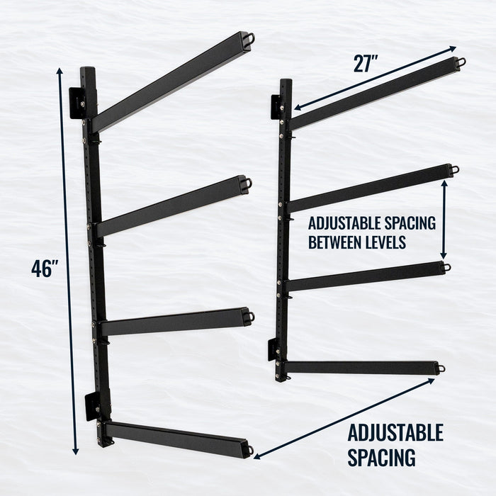 Shenandoah Kayak Storage | Outdoor Adjustable Rack | 4 Levels - Aqua Gear Supply