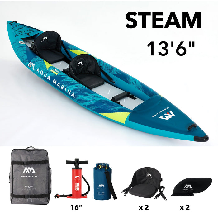 Aqua Marina STEAM 13'6" Inflatable Versatile/Whitewater Kayak - Aqua Gear Supply