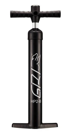 Black bicycle pump with 'Gizmo' branding on a white background