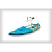 Blue and yellow Nautica stand-up paddleboard on a white background