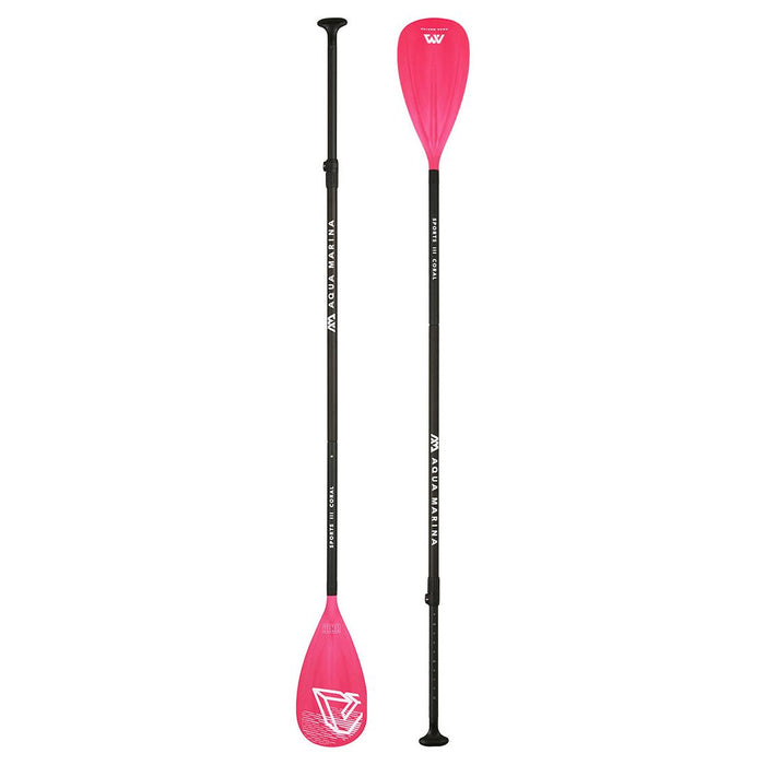 SPORTS III CORAL Adjustable Aluminum iSUP Paddle (CORAL Exclusive) - Aqua Gear Supply