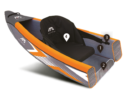 Aqua Marina TOMAHAWK AIR-K 12'4" Inflatable High Pressure Speed Kayak / Canoe - Aqua Gear Supply