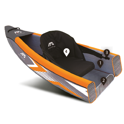 Aqua Marina TOMAHAWK AIR-K 12'4" Inflatable High Pressure Speed Kayak / Canoe - Aqua Gear Supply