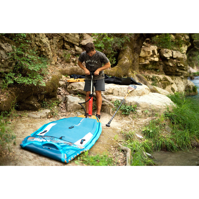 Aqua Marina Stand Up Paddle Board - RAPID 9'6" - Inflatable SUP Package, including Carry Bag, Fin, Pump & Safety Harness - Aqua Gear Supply