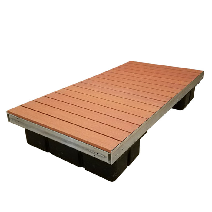 Patriot Docks Floating Platform w/ Brown Aluminum Decking - Aqua Gear Supply