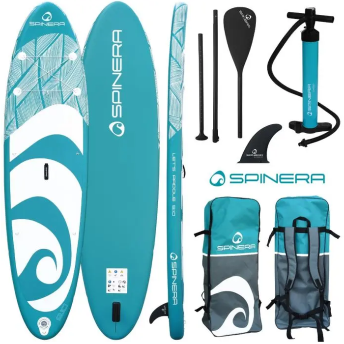 Spinera USA SUP Let's Paddle 9 FT 10 IN Inflatable Paddle Board with Backpack, Pump, Paddle and More. - Aqua Gear Supply