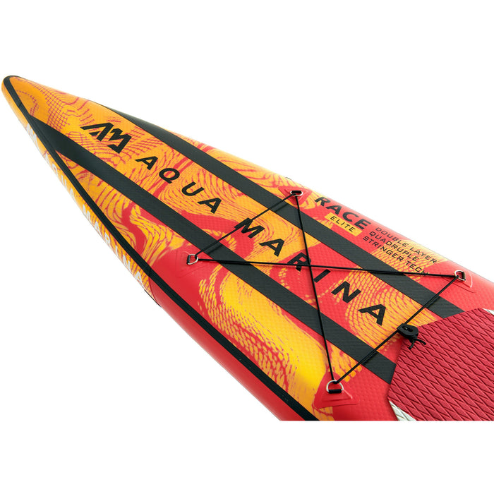 Aqua Marina Stand Up Paddle Board - RACE ELITE 14′ 0″ - Inflatable SUP Package, including Carry Bag, Fin, Pump & Safety Harness - Aqua Gear Supply