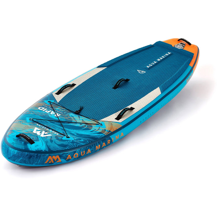 Aqua Marina Stand Up Paddle Board - RAPID 9'6" - Inflatable SUP Package, including Carry Bag, Fin, Pump & Safety Harness - Aqua Gear Supply