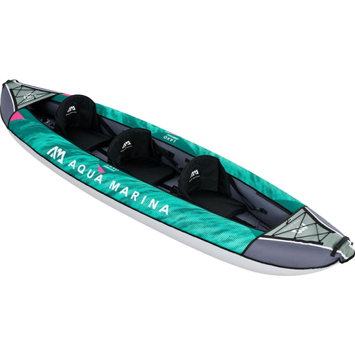 Aqua Marina, 3 Person, RECREATIONAL KAYAK - LAXO 12’6″ - Inflatable KAYAK Package, including Carry Bag, Paddle, Fin, Pump & Safety Harness - Aqua Gear Supply