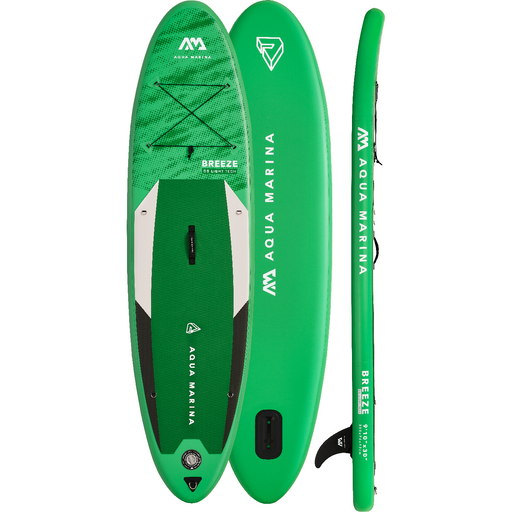 Aqua Marina Stand Up Paddle Board - BREEZE 9'10" - Inflatable SUP Package, including Carry Bag, Paddle, Fin, Pump & Safety Harness - Aqua Gear Supply