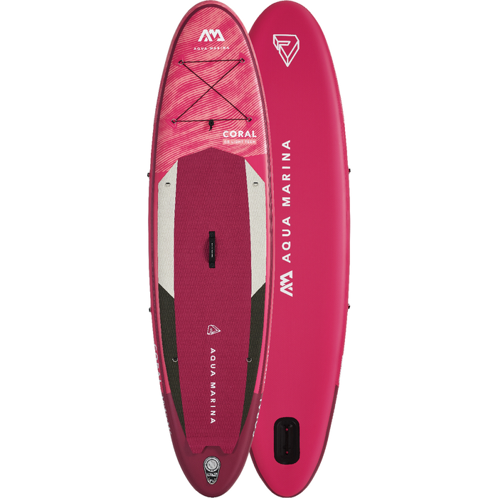 Aqua Marina Stand Up Paddle Board - CORAL 10'2" - Inflatable SUP Package, including Carry Bag, Paddle, Fin, Pump & Safety Harness - Aqua Gear Supply