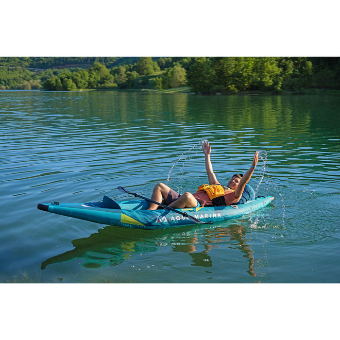 Aqua Marina, 1 Person, VERSATILE / WHITE WATER KAYAK - STEAM 10'3" - Inflatable KAYAK Package, including Carry Bag, Fin, Pump & Safety Harness - Aqua Gear Supply