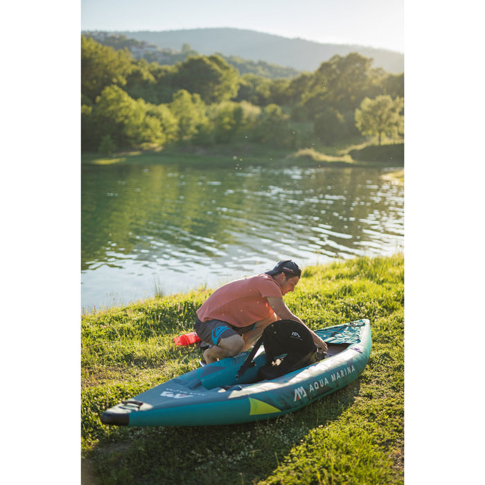 Aqua Marina, 1 Person, VERSATILE / WHITE WATER KAYAK - STEAM 10'3" - Inflatable KAYAK Package, including Carry Bag, Fin, Pump & Safety Harness - Aqua Gear Supply