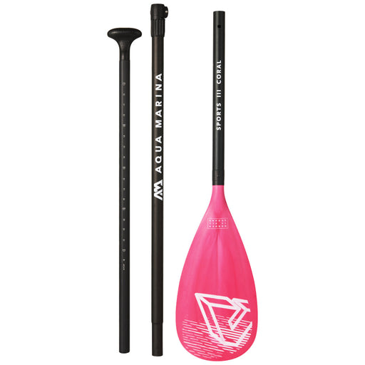 SPORTS III CORAL Adjustable Aluminum iSUP Paddle (CORAL Exclusive) - Aqua Gear Supply