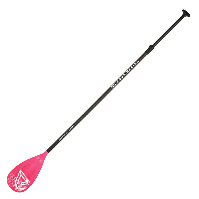 SPORTS III CORAL Adjustable Aluminum iSUP Paddle (CORAL Exclusive) - Aqua Gear Supply