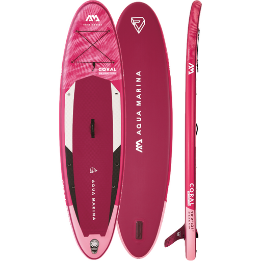 Aqua Marina Stand Up Paddle Board - CORAL 10'2" - Inflatable SUP Package, including Carry Bag, Paddle, Fin, Pump & Safety Harness - Aqua Gear Supply