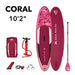 Aqua Marina Stand Up Paddle Board - CORAL 10'2" - Inflatable SUP Package, including Carry Bag, Paddle, Fin, Pump & Safety Harness - Aqua Gear Supply