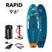 Aqua Marina Stand Up Paddle Board - RAPID 9'6" - Inflatable SUP Package, including Carry Bag, Fin, Pump & Safety Harness - Aqua Gear Supply