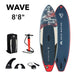 Aqua Marina Stand Up Paddle Board - WAVE 8'8" - Inflatable SUP Package, including Carry Bag, Fin, Pump - Aqua Gear Supply