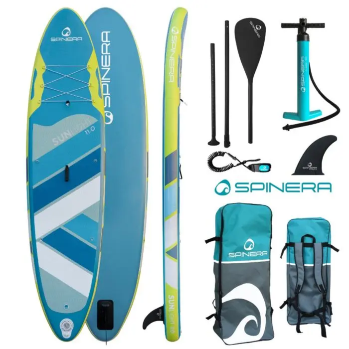 Spinera Sun Light 11 Ft Inflatable Paddle Board - With Water Resistant Backpack, Performance Paddle, Double-Stroke Pump and more - Aqua Gear Supply