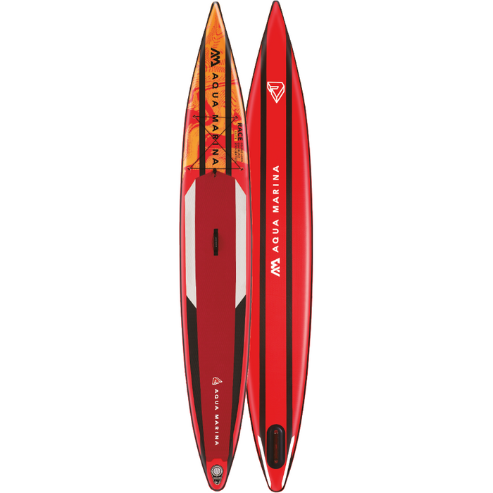 Aqua Marina Stand Up Paddle Board - RACE ELITE 14′ 0″ - Inflatable SUP Package, including Carry Bag, Fin, Pump & Safety Harness - Aqua Gear Supply