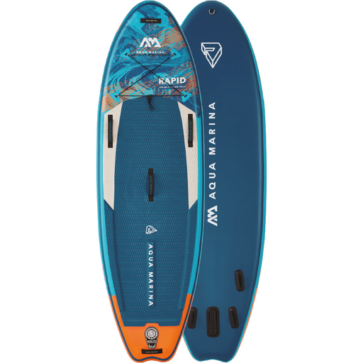 Aqua Marina Stand Up Paddle Board - RAPID 9'6" - Inflatable SUP Package, including Carry Bag, Fin, Pump & Safety Harness - Aqua Gear Supply