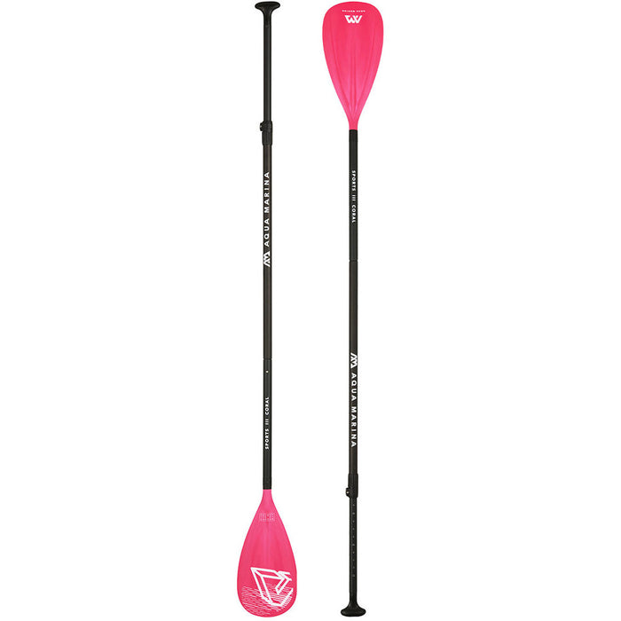 SPORTS III CORAL Adjustable Aluminum iSUP Paddle (CORAL Exclusive) - Aqua Gear Supply