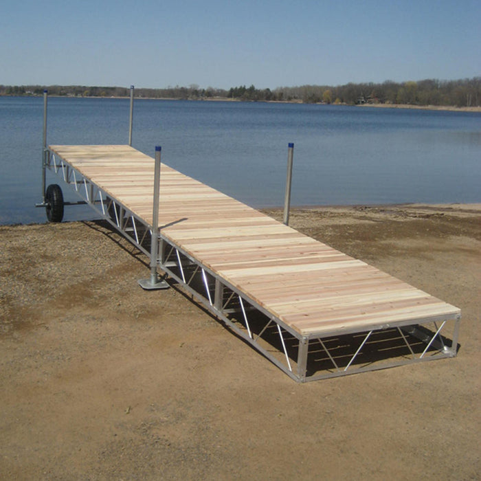 Patriot Docks Straight Roll-In Dock w/ Cedar Decking - Aqua Gear Supply
