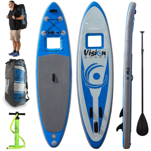 Set of 2 Vision Boards™  - 11ft Inflatable Paddleboard (SUP) Package w/ Underwater Viewing Window! - Aqua Gear Supply