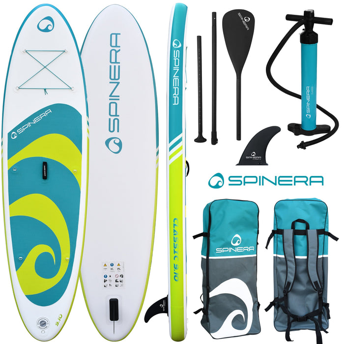 Spinera USA SUP The Classic 9 FT Inflatable Paddle Board with Backpack, Pump, Paddle and More.… - Aqua Gear Supply