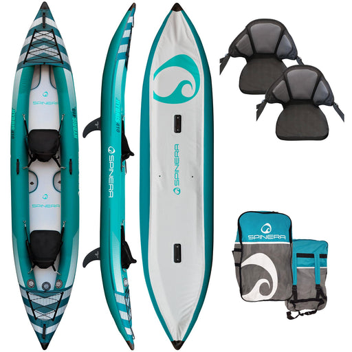 Spinera "Hybris 410"  2-Person Inflatable Kayak - With Heavy Duty Water Resistant Bag, Kayak Seat and more - Aqua Gear Supply