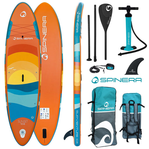 Spinera SUP Supventure Sunset 10 FT 6 IN Inflatable Paddle Board with Backpack, Pump, Leash, Paddle and more. - Aqua Gear Supply